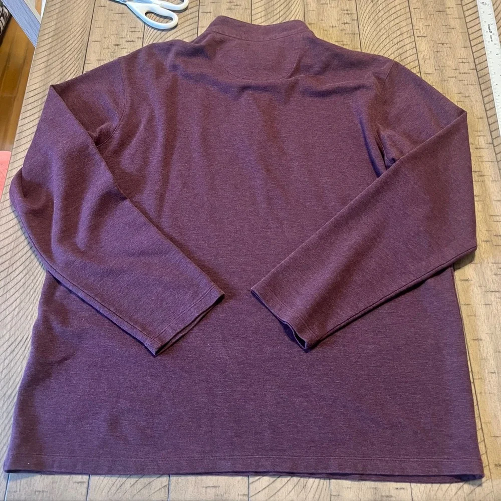 Mizzen+Main Mens 2XL Burgundy 1/4 Zip Long Sleeve Pullover Shirt